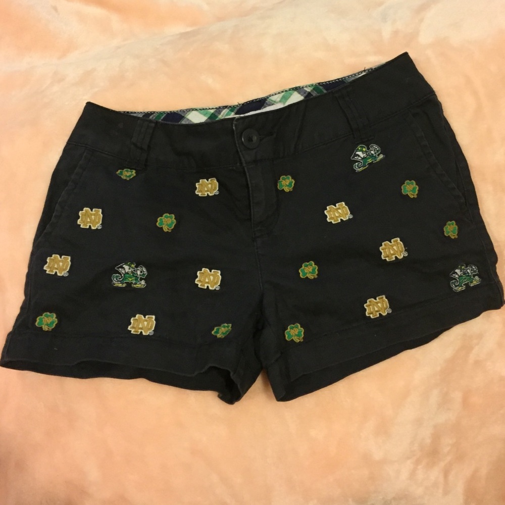 Notre Dame embroidered shorts